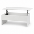 Table basse minimaliste blanche avec plateau relevable 100x55x45 cm