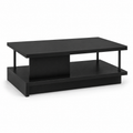 Table basse moderne noire avec double plateau 100x60x38 cm