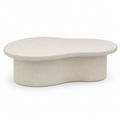 Table basse organique crème effet pierre 105x65x38 cm