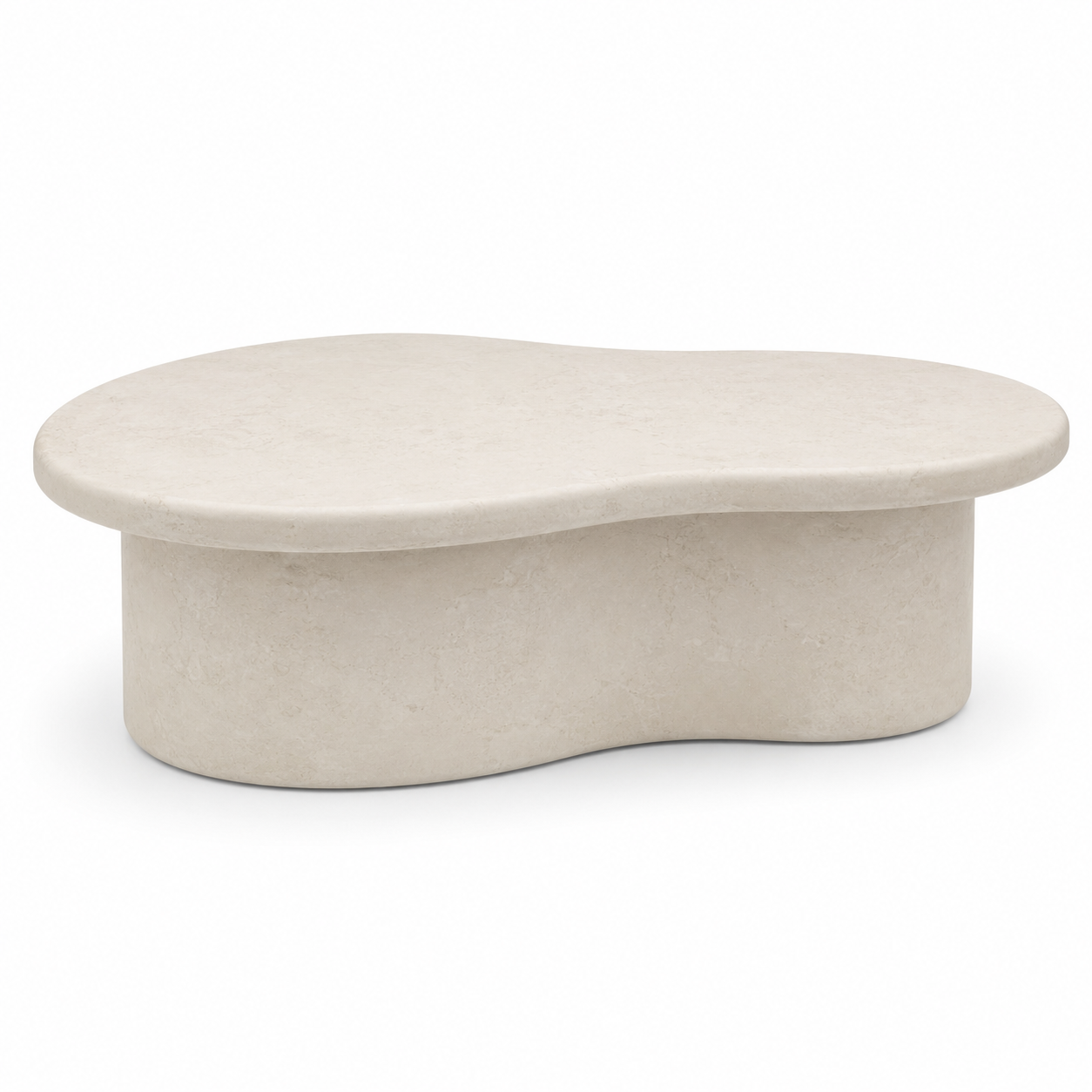 Table basse organique crème effet pierre 105x65x38 cm