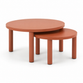 Tables basses gigognes terracotta lot de deux 70x70x42 cm