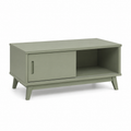 Table basse compacte vert sauge avec rangement 90x50x40 cm