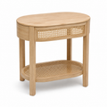 Bout de canapé ovale cannage naturel 50x35x55 cm