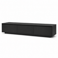 Meuble TV moderne noir mat avec trois portes 180x42x50 cm