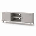 Meuble TV minimaliste gris perle avec passe-câbles 120x38x45 cm
