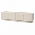 Meuble TV crème effet travertin avec rangement 180x42x48 cm