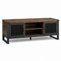 Meuble TV industriel bois brun et acier noir 140x40x52 cm