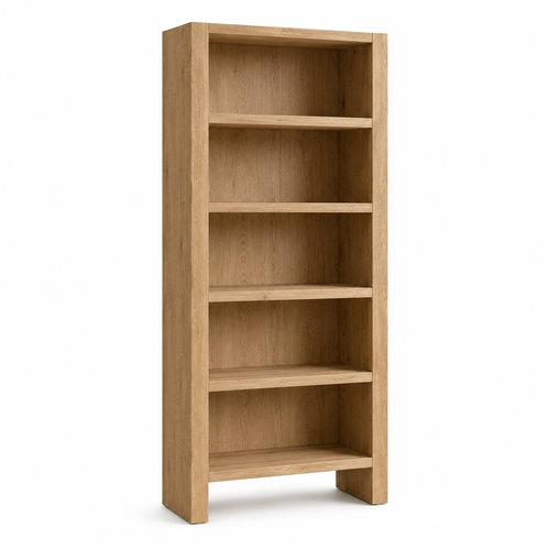 Bibliothèque Japandi chêne naturel à cinq niveaux 80x35x180 cm