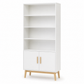 Bibliothèque scandinave blanche avec deux portes 90x35x180 cm