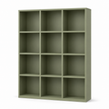Bibliothèque modulaire vert sauge à cases ouvertes 120x30x160 cm