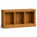 Bibliothèque basse chêne miel avec trois niches 120x35x90 cm