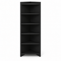 Bibliothèque de coin noire à six niveaux 75x75x180 cm