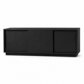 Buffet bas noir mat à portes coulissantes 180x42x75 cm