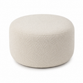 Pouf rond bouclette écrue style scandinave 60x60x42 cm