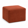 Pouf carré côtelé terracotta à assise ferme 55x55x40 cm