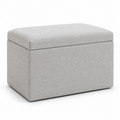 Pouf coffre gris perle avec couvercle amovible 60x45x42 cm