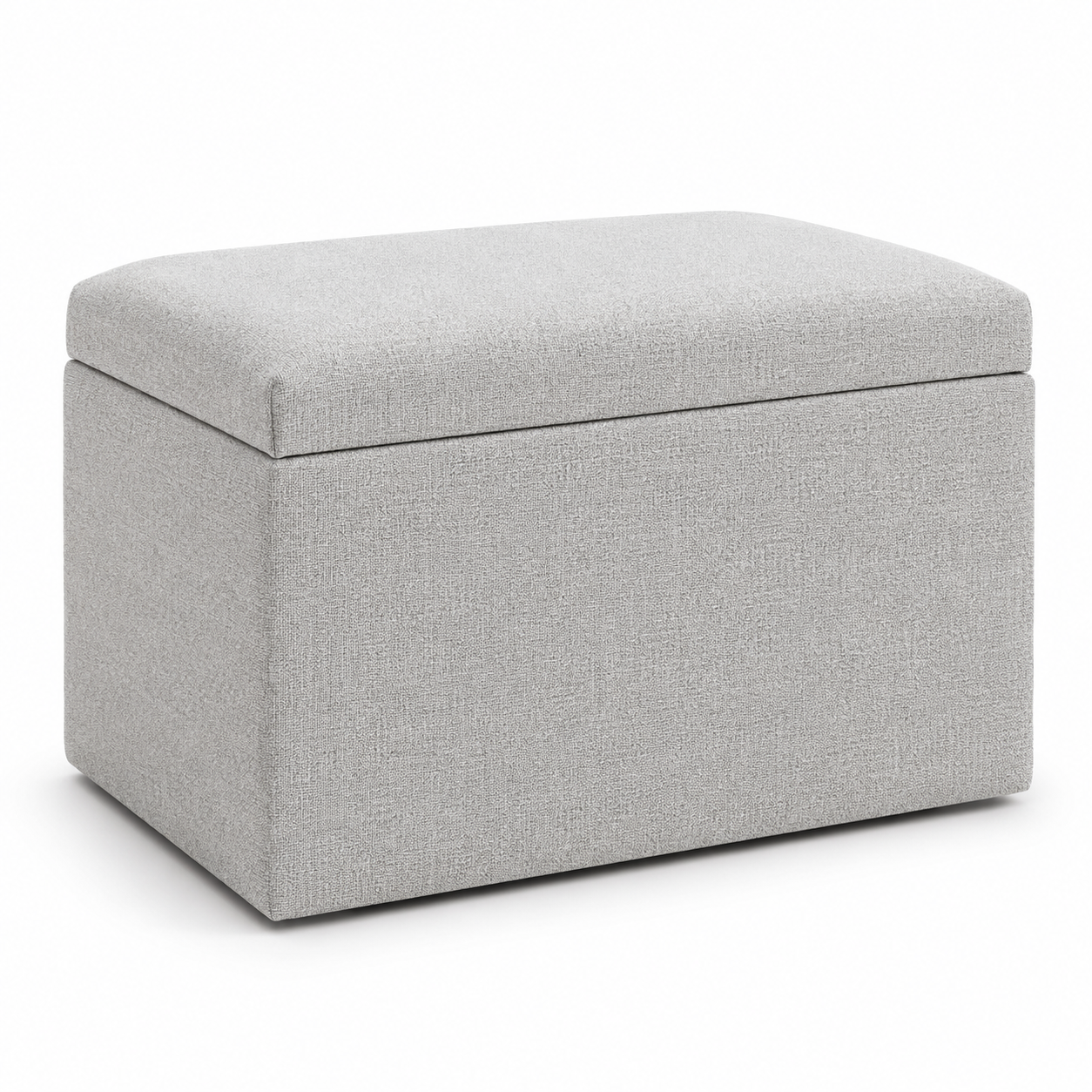 Pouf coffre gris perle avec couvercle amovible 60x45x42 cm